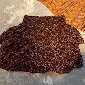 Subdued Floral Print Flowy Skirt